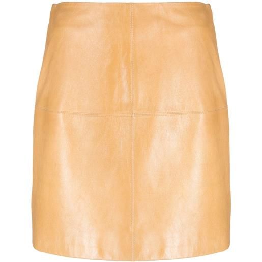 Claudie Pierlot grained leather miniskirt - giallo