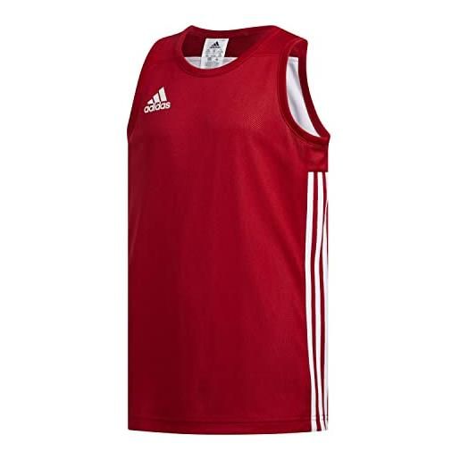 adidas 3g speed reversible sleeveless jersey, maglietta senza maniche unisex-bambini e ragazzi, power red/white, 140