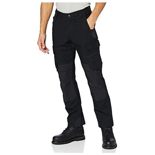 Carhartt pantaloni cargo da lavoro steel, con doppio tessuto sul davanti, vestibilità comoda, elasticità extra rugged flex uomo, nero (nero), 34w / 30l