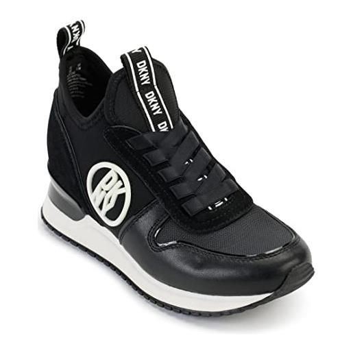 DKNY women's womens shoes sabatini sneakers, donna, nero bianco, 36.5 eu