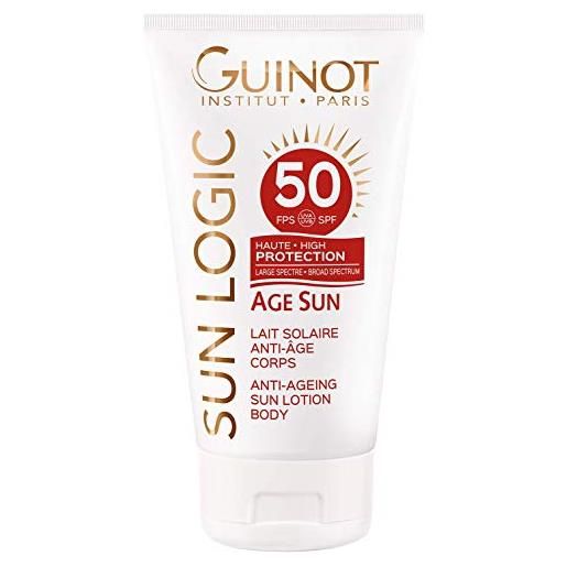 Guinot age sun lait solaire anti age corps lsf 50 crema solare, confezione da 1 (1 x 150 ml)