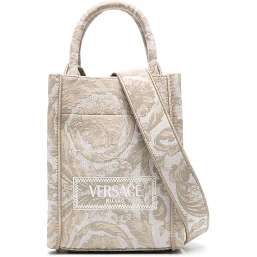 Versace borsa tote barocco athena mini - marrone