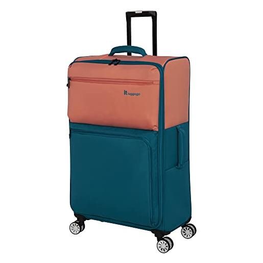 it luggage duo-tone 78,7 cm softside checked 8 wheel spinner, pesca/foglia di mare, 78,74 cm, duo-tone 78,7 cm softside checked 8 wheel spinner