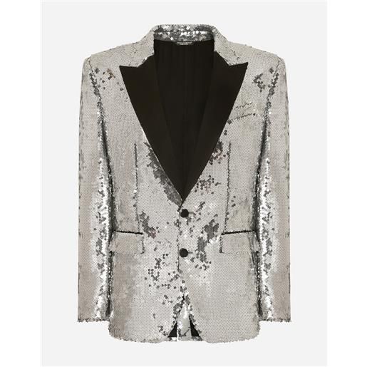Dolce & Gabbana giacca tuxedo sicilia monopetto in pailletes