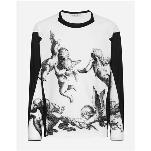 Dolce & Gabbana t-shirt manica lunga stampa angeli
