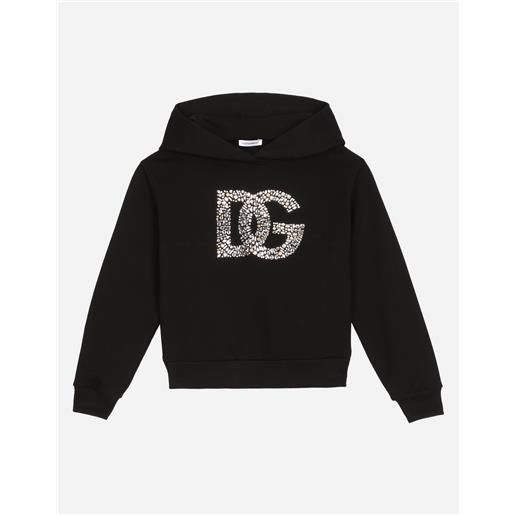 Dolce & Gabbana felpa con cappuccio in jersey e logo dg