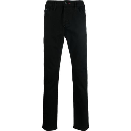 Philipp Plein jeans slim con applicazione - nero