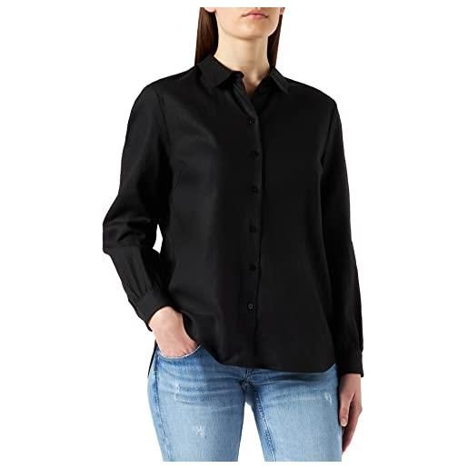 Noa Noa otn organic cotton voile shirt, long sleeve camicia, nero, 44 donna