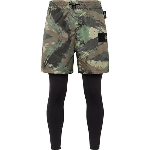 Plein Sport shorts sportivi con stampa camouflage - nero