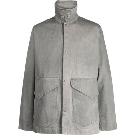 OBJECTS IV LIFE giacca denim con scollo a imbuto - grigio