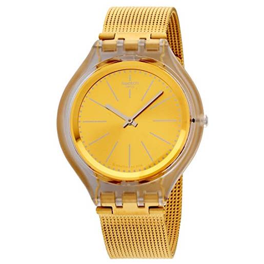 Swatch orologio analogico quarzo unisex adulto con cinturino in acciaio inox svuk101m