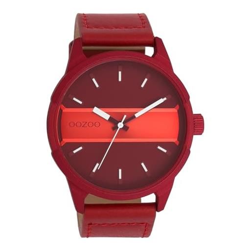 Oozoo timepieces c11230_c11234_parent orologio da uomo | orologio da polso da uomo di alta qualità | orologio analogico da uomo, dahlia red/ fiery red dahlia red/ fierry red /white, cinghia