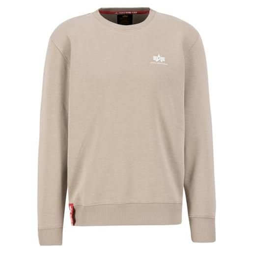 Alpha industries basic sweater felpa con logo piccolo da uomo maglione, black, s