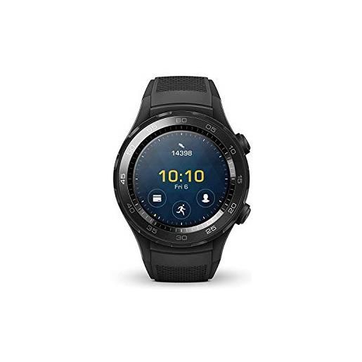 HUAWEI watch 2 smartwatch, 4 gb rom, android wear, bluetooth, wifi, monitoraggio della frequenza cardiaca, nero (carbon black)