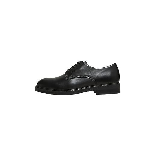SELECTED HOMME slhblake-scarpe in pelle derby b noos, uomo, nero, 45 eu