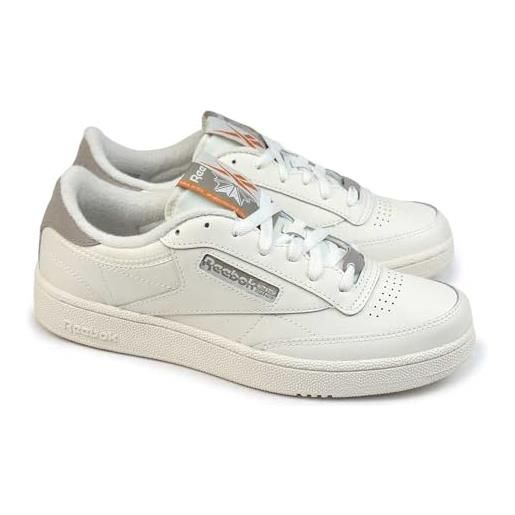 Reebok club c 85, sneaker donna, bianco (white/light grey/gum), 36 eu