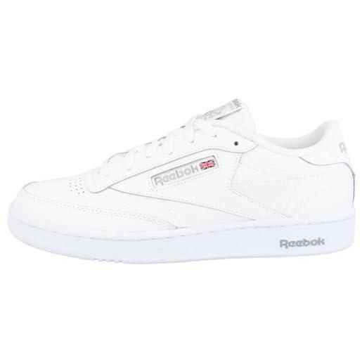 Reebok club c 85, sneaker uomo, bianco (chalk/chalk/hungrn), 43 eu