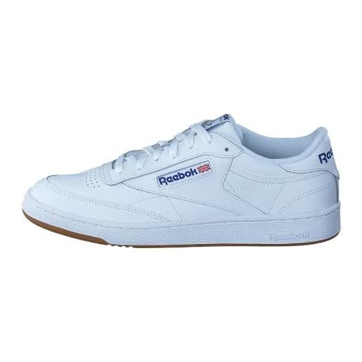 Reebok club c 85, sneaker uomo, bianco (chalk/chalk/hungrn), 38.5 eu