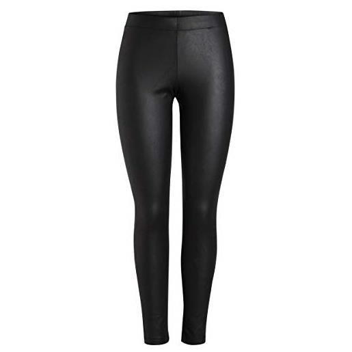 PIECES pcnew shiny fleece leggings noos, leggings donna, nero (black), 40 (taglia produttore: l/xl)