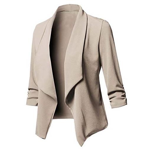 Generico completo da lavoro elegante da donna completo giacca aperta davanti giacca da abito con un bottone con tasca laterale maniche lunghe giacca blazer cappotto tunica clubwear