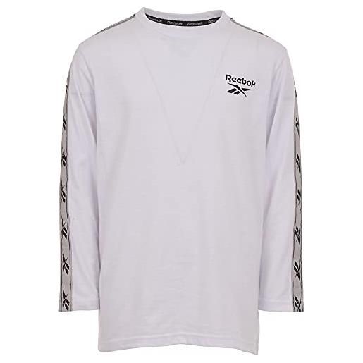 Reebok maglietta lit intl l/s a maniche lunghe per bambini, bambino, maglietta a maniche lunghe, j49068rbi_6_wht, bianco, 6