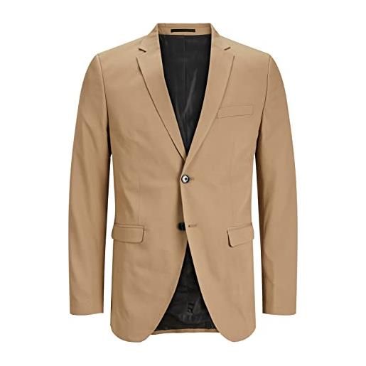 Jack & jones jprsolaris blazer noos giacca uomo, marrone (petrified oak: super slim fit), 52 eu