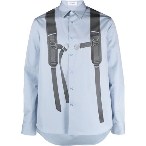 Off-White camicia con stampa zaino - blu