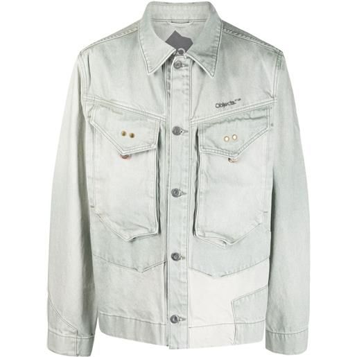 OBJECTS IV LIFE giacca denim con inserti - verde