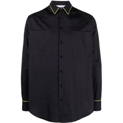 Moschino camicia con logo jacquard - nero