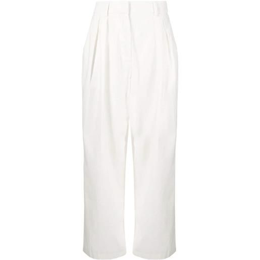 STAUD pantaloni luisa con pieghe - bianco