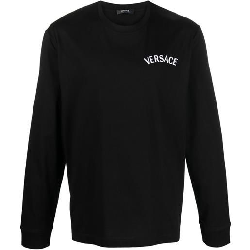 Versace t-shirt con ricamo - nero