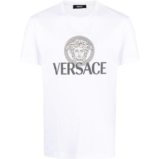 Versace t-shirt con stampa testa di medusa - bianco