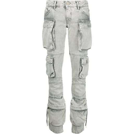 The Attico jeans essie dritti con vita bassa - grigio