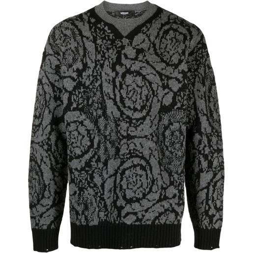 Versace maglione con motivo barocco - grigio
