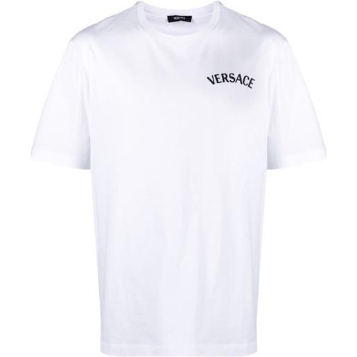 Versace t-shirt milano stamp con ricamo - bianco