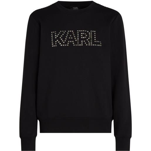 Karl Lagerfeld felpa girocollo con borchie - nero