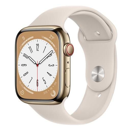 Apple watch series 8 oled 45 mm digitale 396 x 484 pixel touch screen 4g oro wi-fi gps (satellitare)