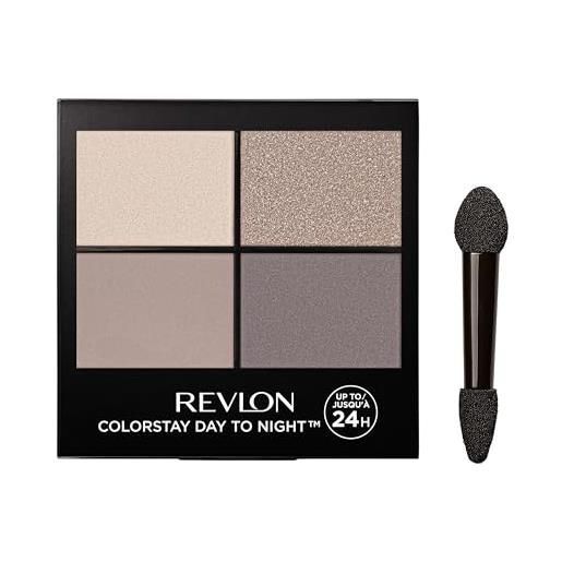 Revlon color. Stay day to night eyeshadow quad, palette ombretti, durata fino a 24 ore, formula ibrida, 570 stunning - 4,5g