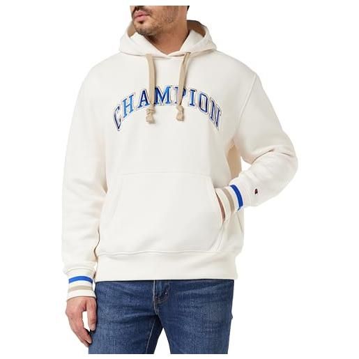 Champion rochester 1919 bookstore - heavy powerblend fleece felpa con cappuccio, bianco panna, xl uomo fw23