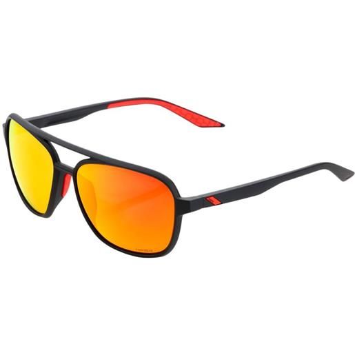 100percent kasia aviator round mirror sunglasses nero hiper red multilayer mirror/cat2