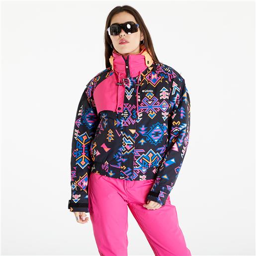 Columbia wintertrainer™ 3-in-1 interchange waterproof jacket black woven nature print/ fuchsia fizz