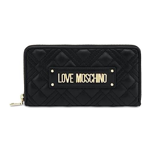 Love Moschino portafoglio donna zip around trapuntato nero a24mo22 jc5600 nero