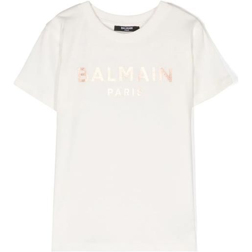 Balmain kids t-shirt in cotone bianco