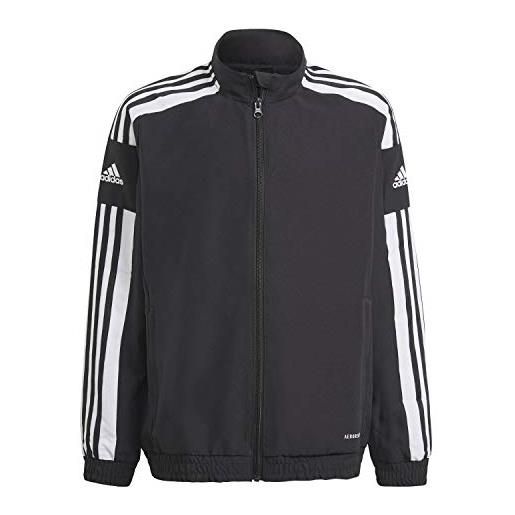 adidas squadra 21 presentation track tracksuit jacket, giacca unisex-bambini e ragazzi, black/white, 116