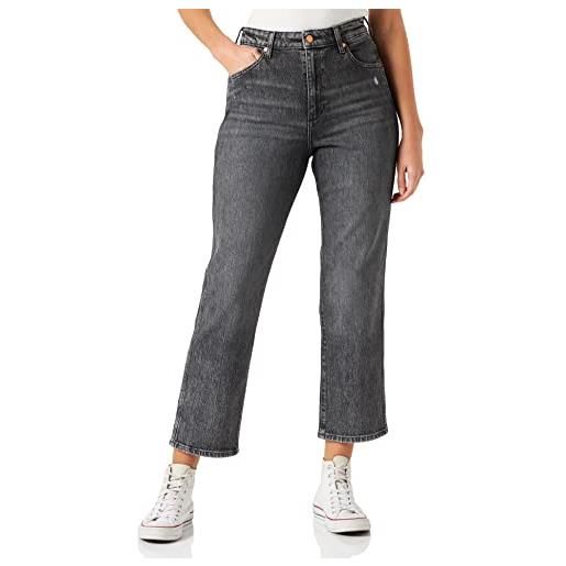 Wrangler mom straight jeans, coated black, 40w / 34l donna