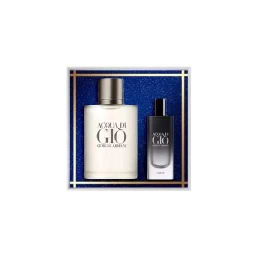 Armani acqua di giò pour homme - cofanetto 100 ml, 15 ml parfum travel spray