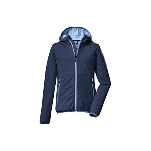 Killtec girl's giacca funzionale a 2 strati/giacca outdoor con cappuccio, ripiegabile kos 229 grls jckt, dark blue, 164, 39647-000