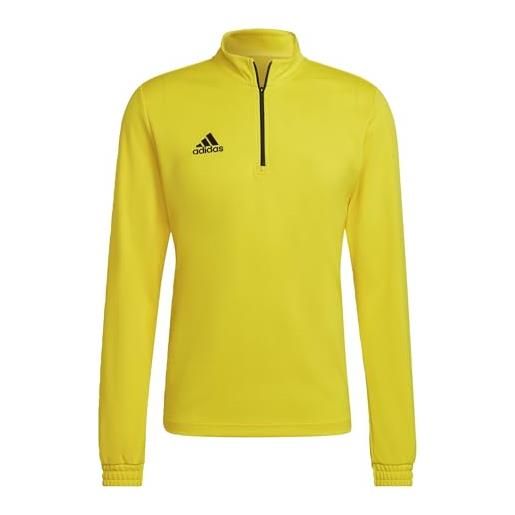 adidas entrada 22 training long sleeve sweatshirt, maglia lunga uomo, team yellow/black, 3xl
