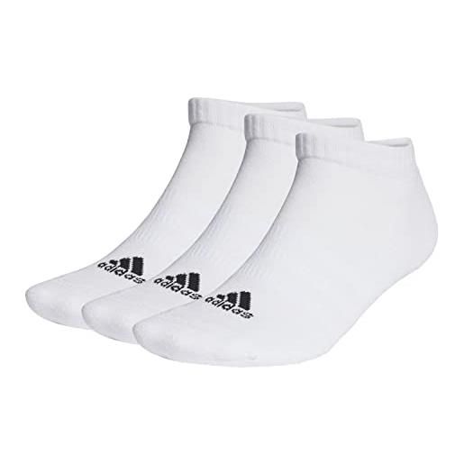 adidas cushioned sportswear 3 pairs calzini invisible/sneaker, white/black, l