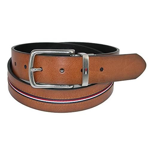 Tommy Hilfiger men's reversible jean belt with ribbon inlay